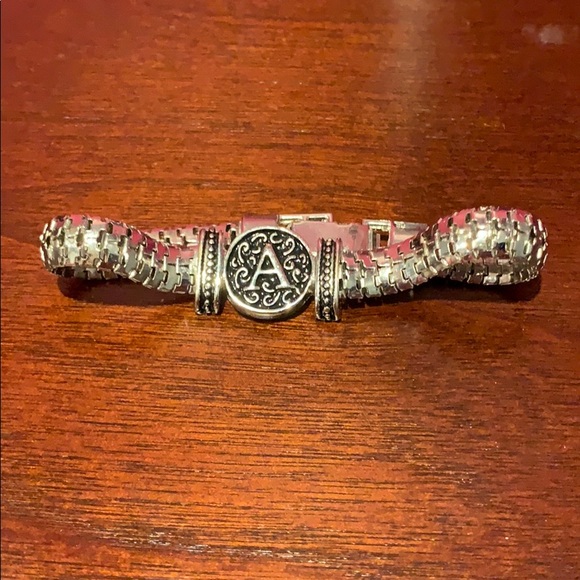 Silver Jeans Jewelry - “A” silver bracelet for women